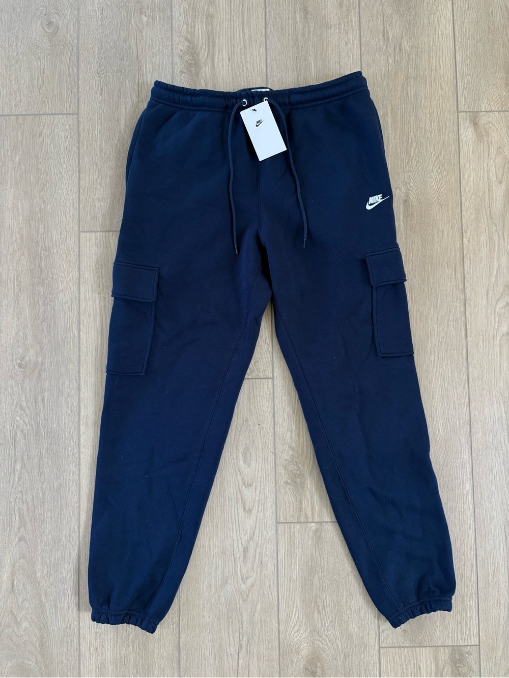 Nike Men’s Navy Cargo Joggers with White Swoosh